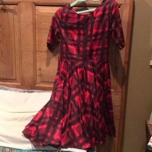Boden dress, plaid, scoop neck